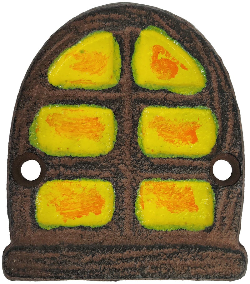Lulu Decor, 100% Cast Iron Rustic Brown Miniature Fairy Door 5" and 2 Windows, Garden Ornament Ideal for Bottom of Trees (5 Inch - Round Top) - Image 3